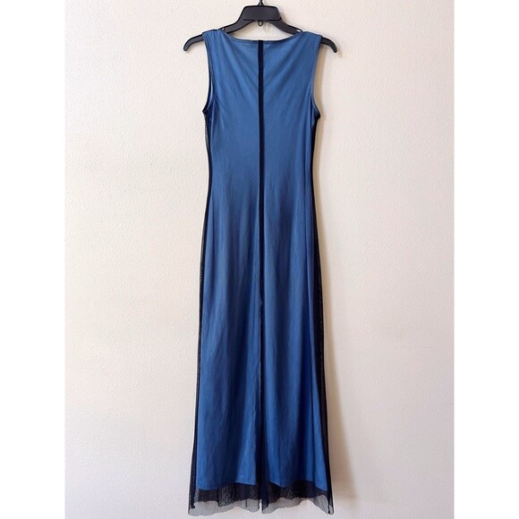 Vintage Rampage Mesh Lace Overlay Maxi Dress Women 3 Sleeveless Floral Fairy Y2K - Picture 7 of 8